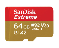 Sandisk 64GB microSDXC Extreme 160MB/s A2 C10 V30 UHS-I U3 - 451879 - zdjęcie 1